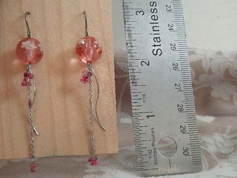Cherry Blossom Sakura Pink Earring Titanium Hooks