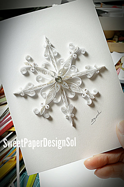 Snow Flake Card/ Christmas card/ Holiday Card/Ornament Card/Original Art by Hyunah Yi