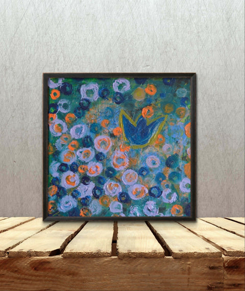 Distressed Nature | 12x12" | framed | abstract oil painting