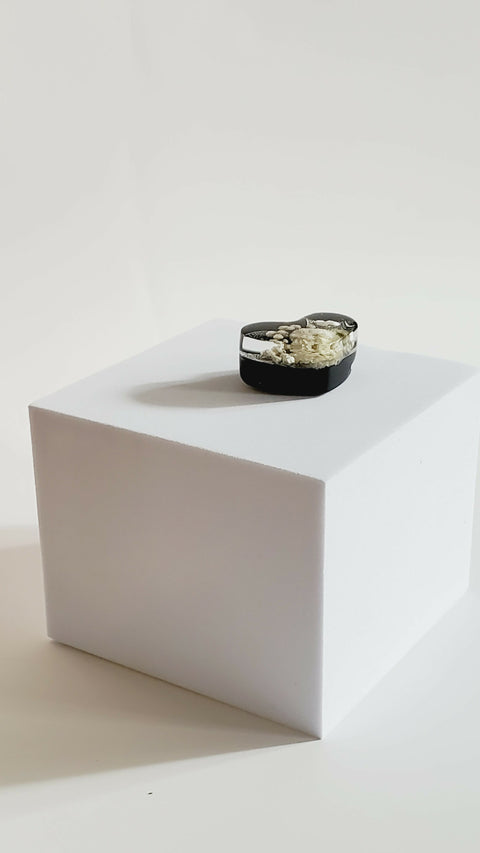 Handmade Resin Bracelet with Real Flowers | Adjustable Leather Strap | Floral Jewellery