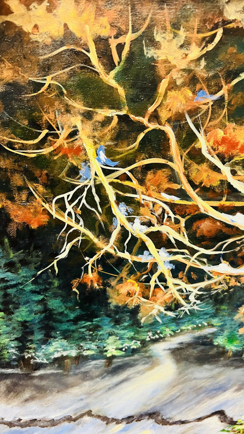Kananaskis Forest 20x40 Oil on stretch canvas.