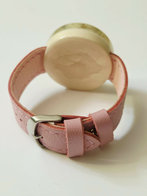 Handmade Resin Bracelet with Real Flowers | Adjustable Leather Strap | Floral Jewellery