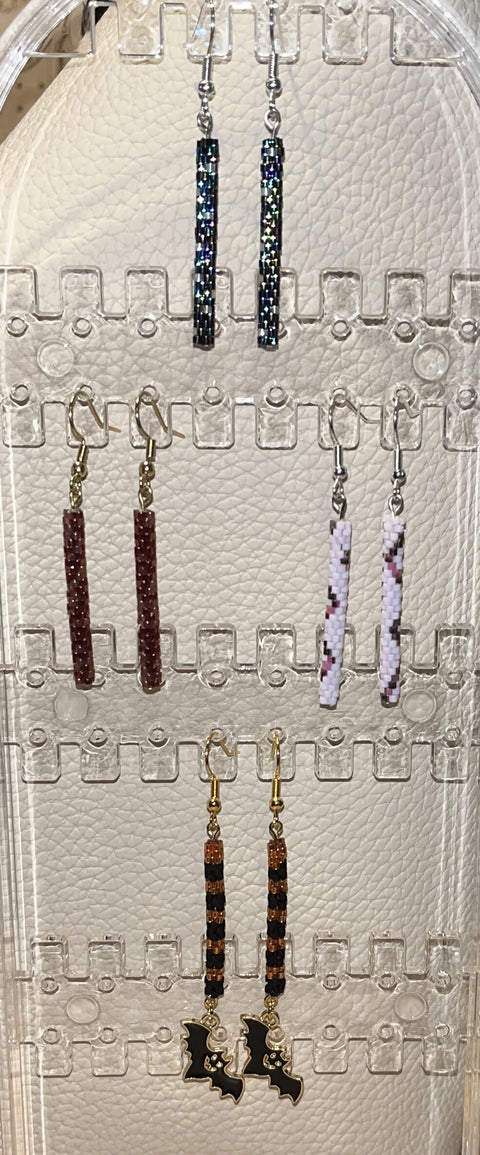 Beaded Pillar Dangle Earrings