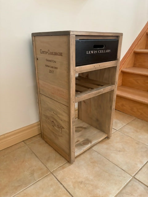 Side Table - Wine Rack and reversable drawer - PICKUP ONLY