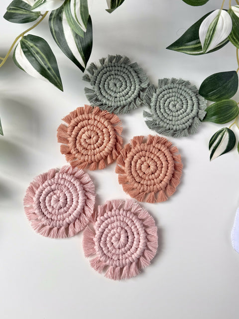 Macrame Car Coasters - Set of 2