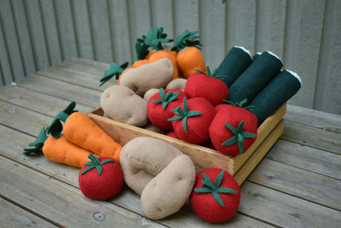 Wool Felt Food Set | 5 Vegetables | Handmade for imaginative play