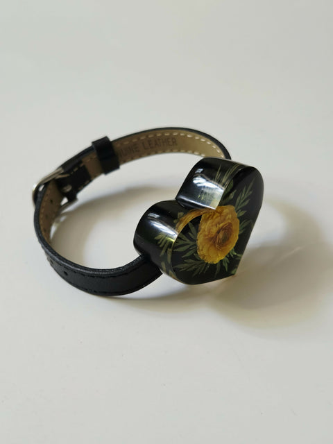 Handmade Resin Bracelet with Real Flowers | Adjustable Strap | Floral Jewellery