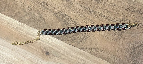 "Holiday Twinkle" Hand Bead Woven Bracelet
