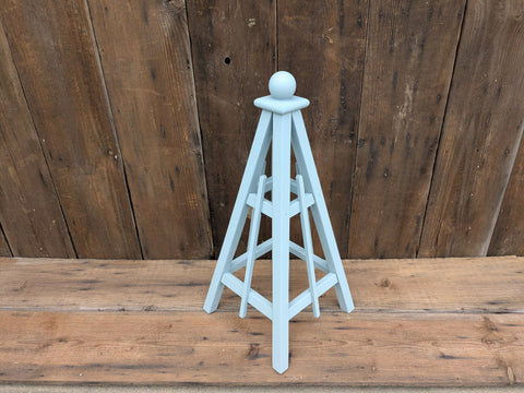 3' Obelisk | 16" Base | Solid Wood Plant Support Structure| 4 Season Weather Resistant | Sphere Finial
