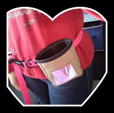 Dog treat pouch and waste bag holder.