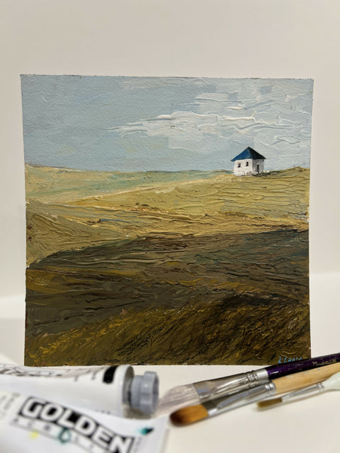 The House Over There - acrylic on watercolour paper