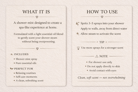 Shower Mist Spray | Essential Oil Shower Spray | Spa Shower Spray