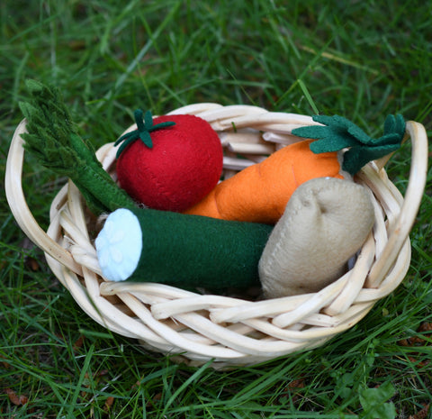 Wool Felt Food Set | 5 Vegetables | Handmade for imaginative play