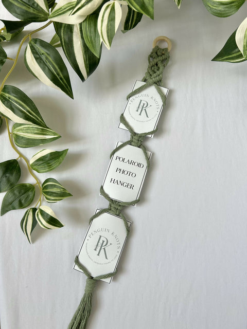 Macrame Polaroid Photo Hanger Wall Decor - 3 Photos
