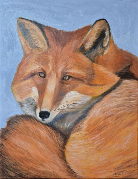 Original oil painting Fox, 36x46 cm (14"x18")