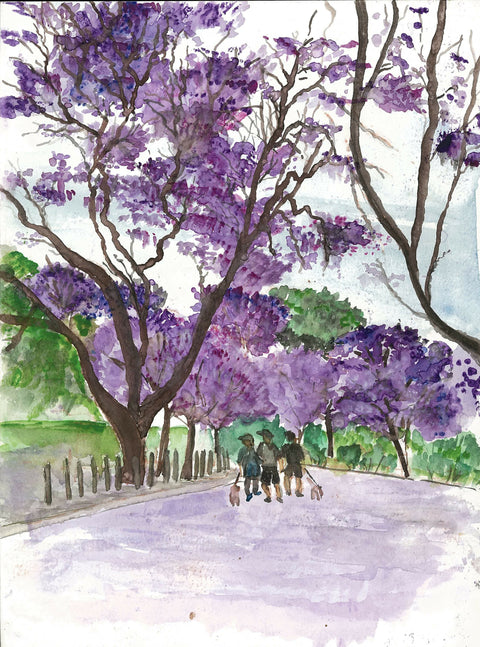 Jacaranda Magic on Streets of Sydney | Spring in Australia | Foyer Nursery Spa Bathroom