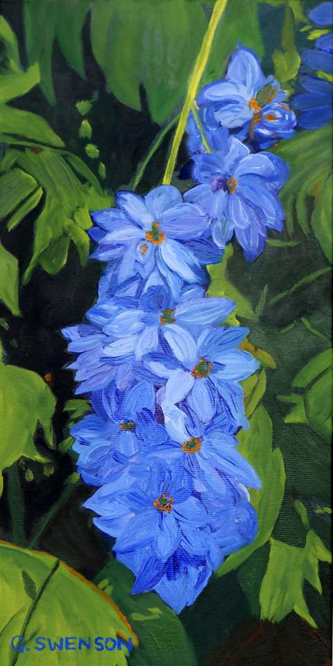 Delphinium 6x12 oil on canvas