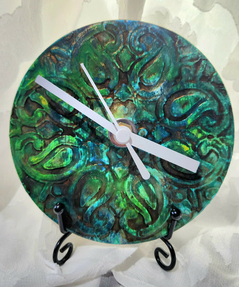 4.75" Decorative Handcrafted Desk Clock