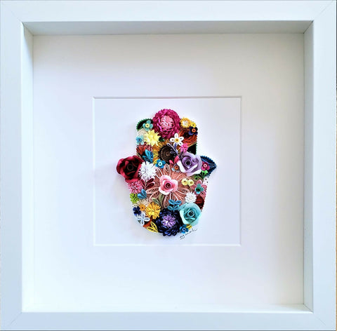 Jewish art/Hamsa hand/paper Quilling art