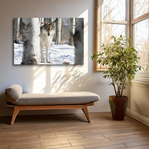 Wolf in the Trees | Wolf Canvas Print | Wildlife Wall Art | 36"x24"