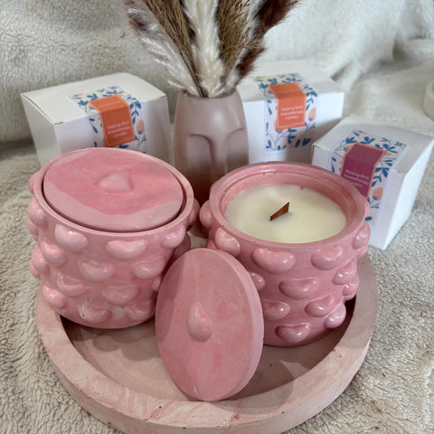 Aromatherapy Soy Candle on handmade concrete vessel