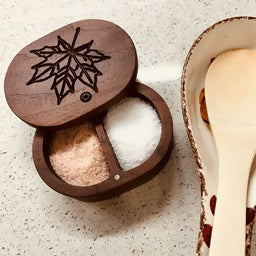 🍁 Handmade Walnut Double Salt Cellar