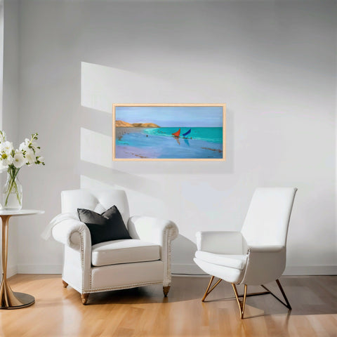 Red sail, oil painting