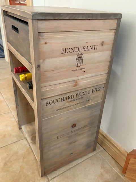 Side Table - Wine Rack and reversable drawer - PICKUP ONLY