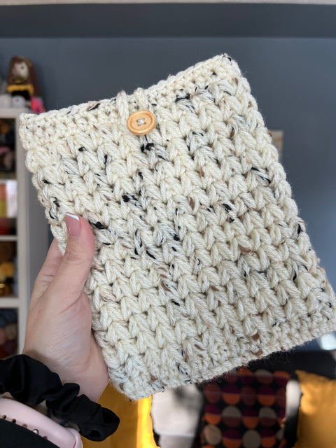 Tweed Crocheted Book Sleeve