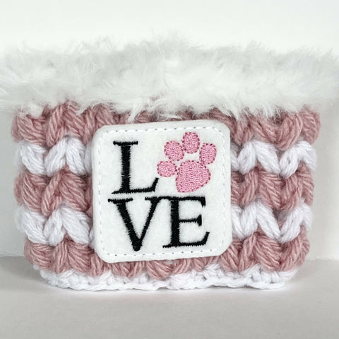 Paw Print Love Crochet Cup Sleeve / Cozy