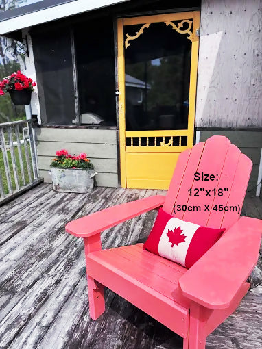 Canada Flag Pillow Cover, Outdoor Maple Leaf Cushion Cover, Choose from Two Sizes