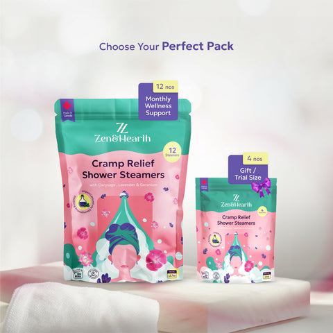 Zen & Hearth Cramp Relief Shower Steamers – Gift for Teenage Girls, Wife, Sister | 12 Pack | Handmade in Canada