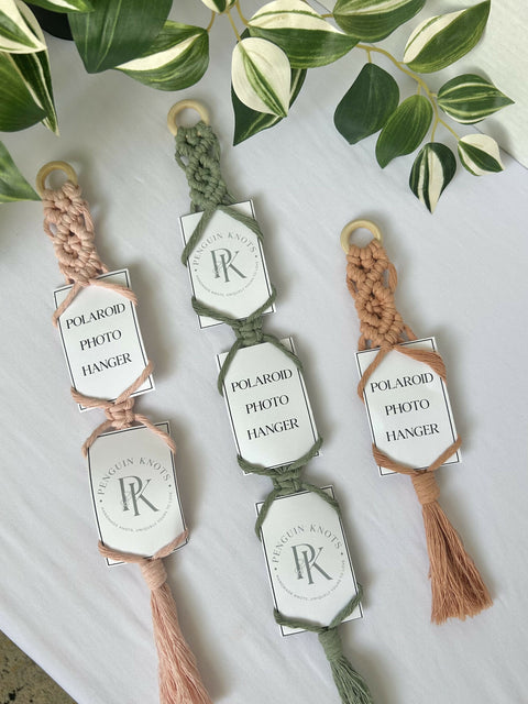 Macrame Polaroid Photo Hanger Wall Decor - 3 Photos