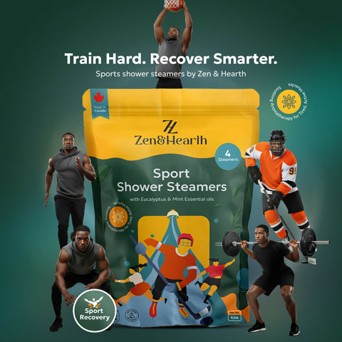 Sport Shower Steamers – 4 Pack | Eucalyptus & Mint Post-Workout Recovery | Aromatherapy for Athletes | Made in Canada