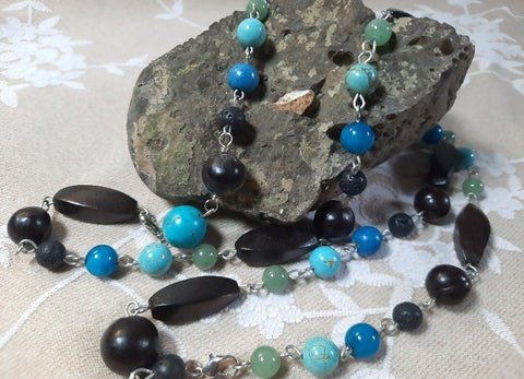 Bohemian look earthy necklace multiple wear style