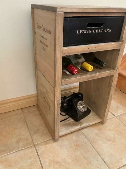 Side Table - Wine Rack and reversable drawer - PICKUP ONLY