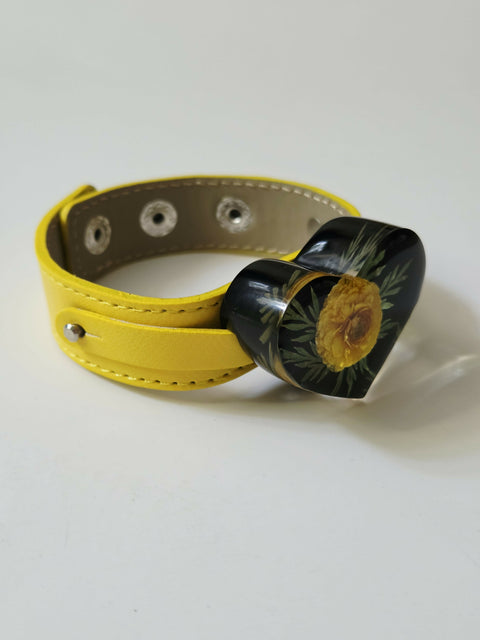 Handmade Resin Bracelet with Real Flowers | Adjustable Strap | Floral Jewellery