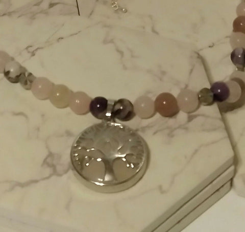 "Peace & Quiet" Tree of Life Gemstone Necklace (Princess Length)