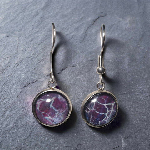 Earrings - Stainless Steel - 12mm Glass Cabochon