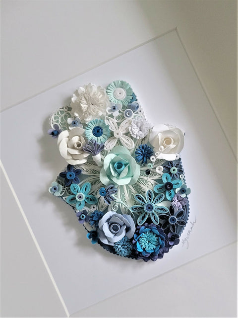 Jewish art/Hamsa hand/paper Quilling art