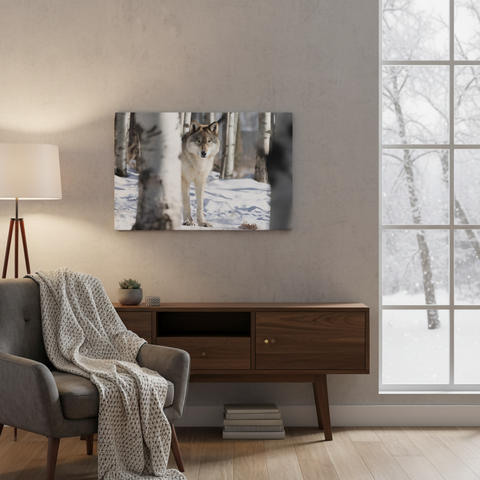 Wolf in the Trees | Wolf Canvas Print | Wildlife Wall Art | 36"x24"