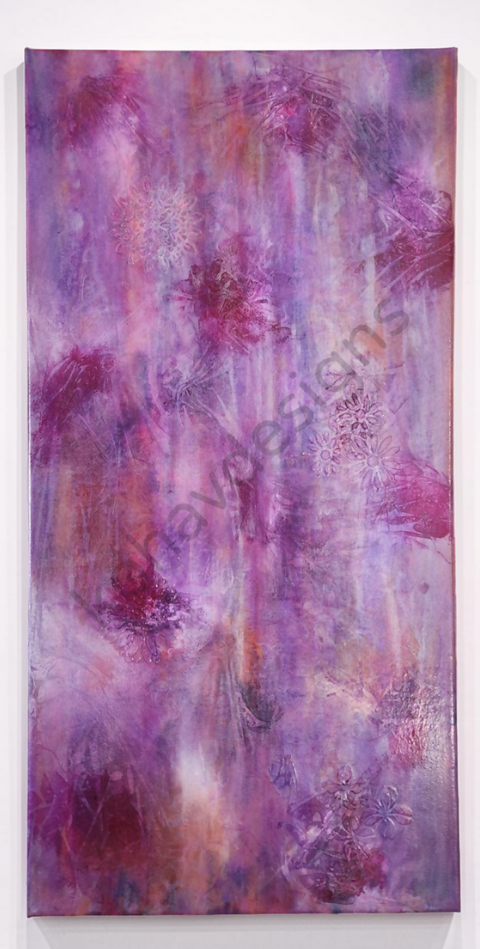 Petals in the Haze - 12 x 24 textured canvas