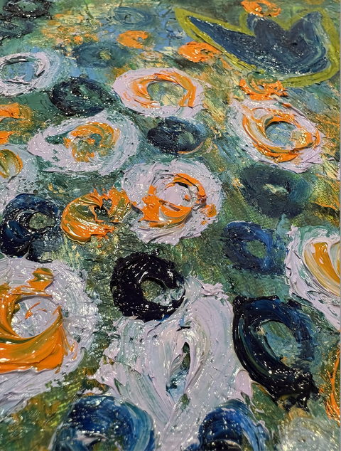 Distressed Nature | 12x12" | framed | abstract oil painting