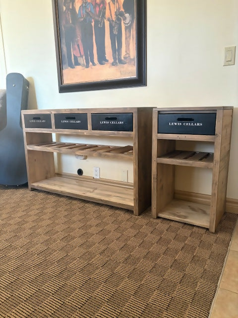 Side Table - Wine Rack and reversable drawer - PICKUP ONLY