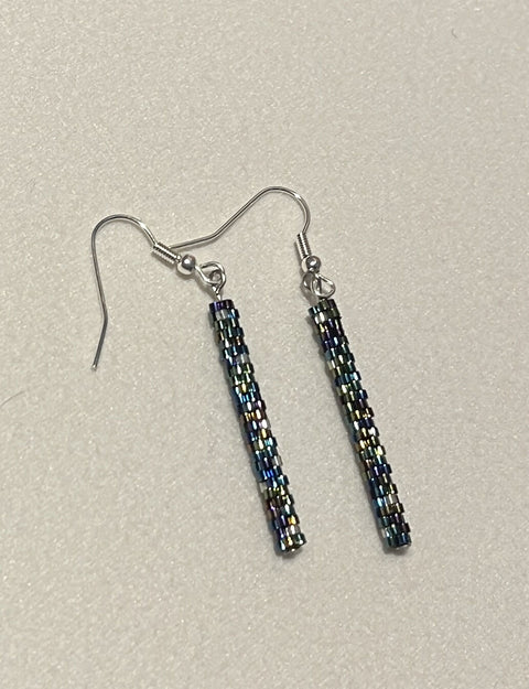 Beaded Pillar Dangle Earrings