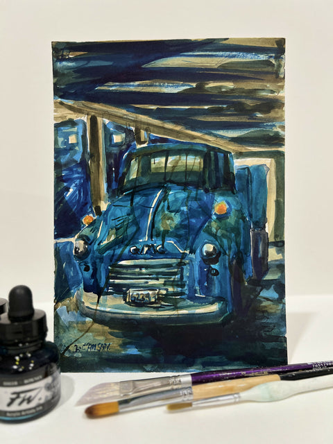 Left Behind GMC - Acrylic Ink on Hot Press Paper