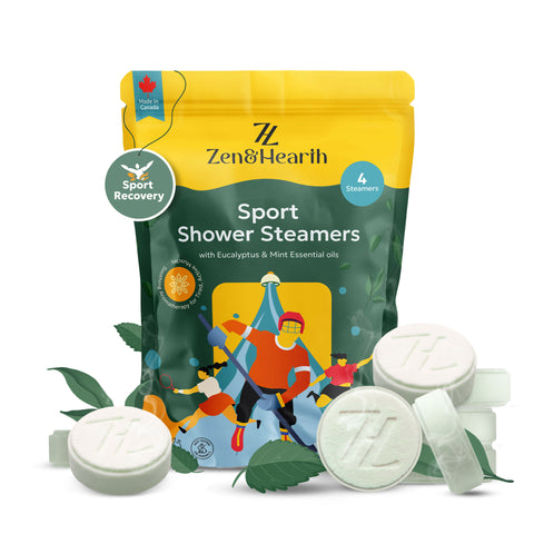 Sport Shower Steamers – 4 Pack | Eucalyptus & Mint Post-Workout Recovery | Aromatherapy for Athletes | Made in Canada