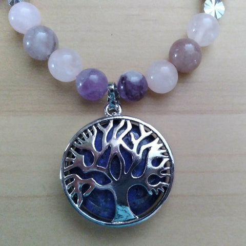 "Peace & Quiet" Tree of Life Gemstone Necklace (Princess Length)