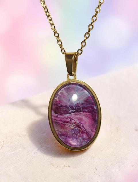 Oval Pendant -18x25mm Glass Cabochon