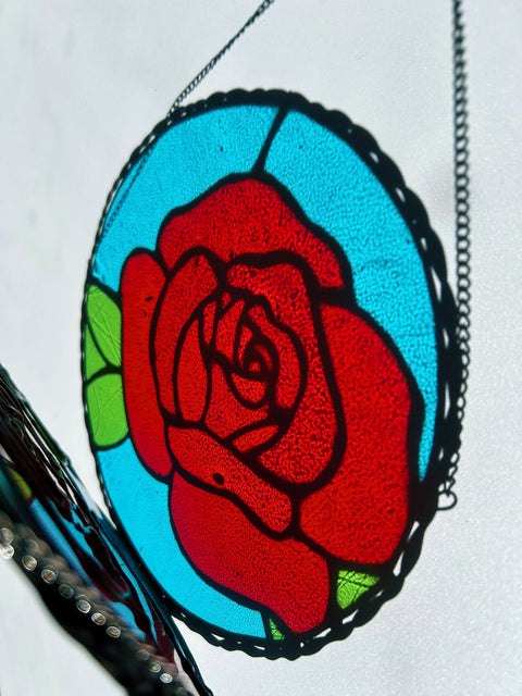 Stained Glass Rose Window Art